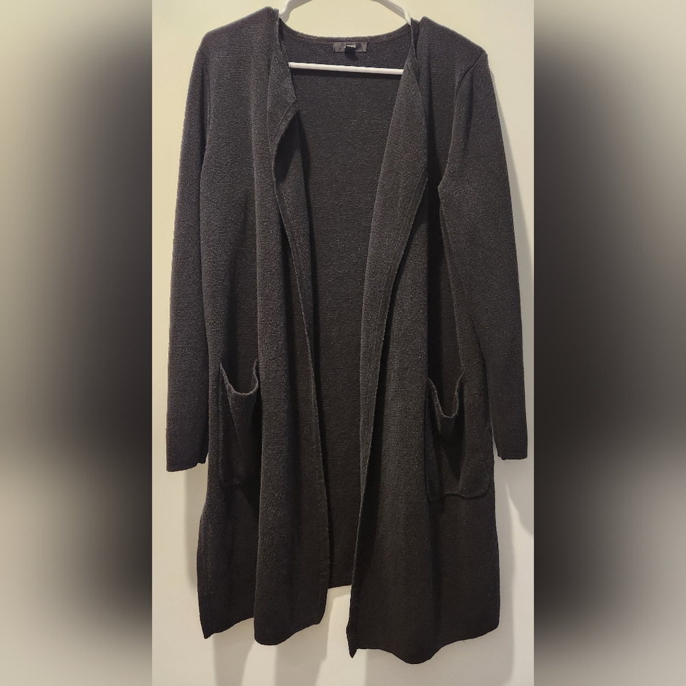 J.Crew Juliette Collarless Cardigan Sweater Blazer Linen Blend Duster-size med